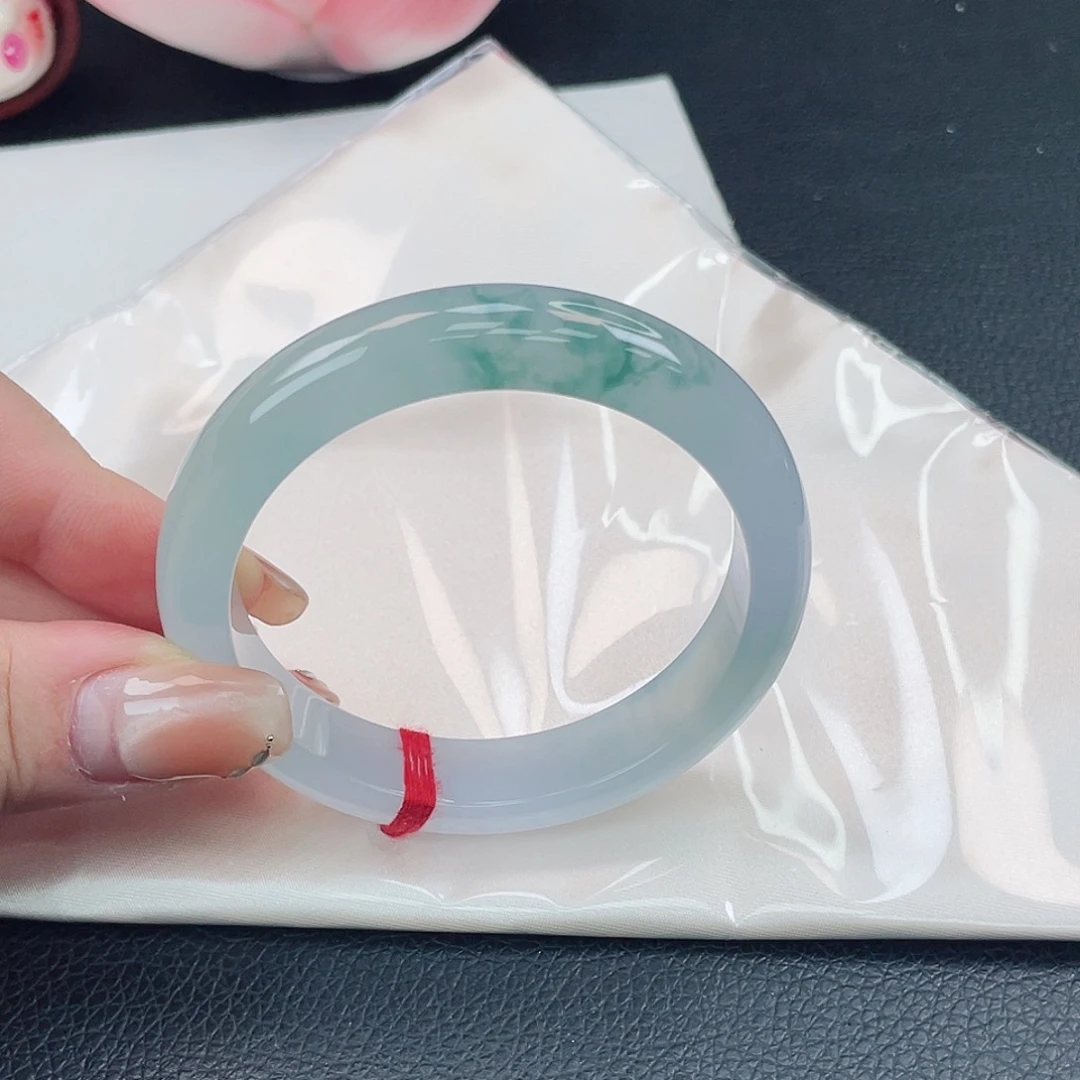 翡翠未镶嵌手镯55正圈冰种飘花