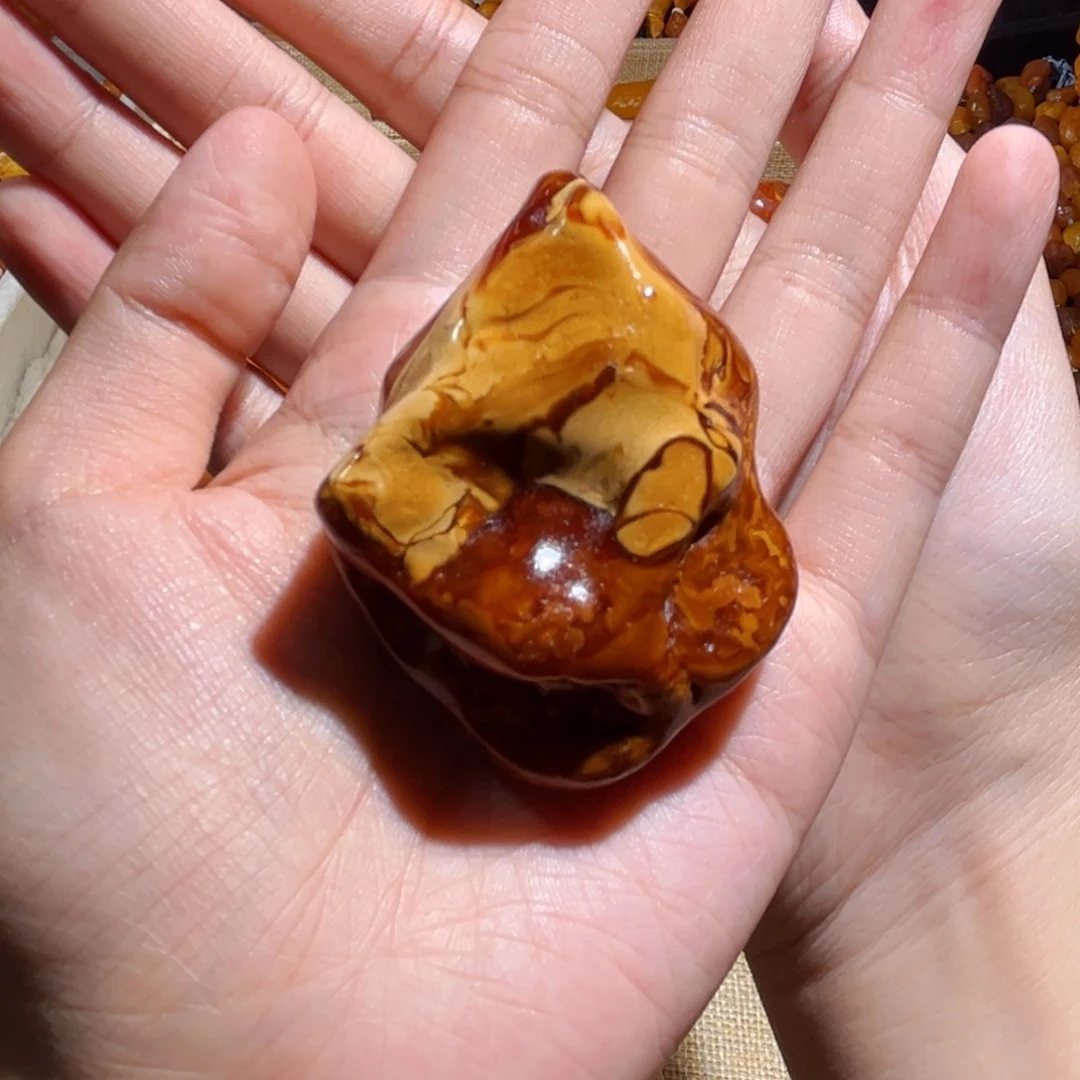 琥珀颈饰未镶嵌蜜蜡全皮葫芦