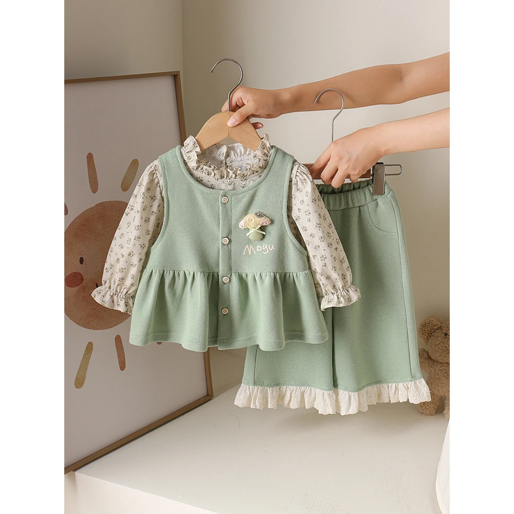 【平替好物】女童套装秋装2025新款洋气婴幼儿碎花兔子韩版宝宝A类