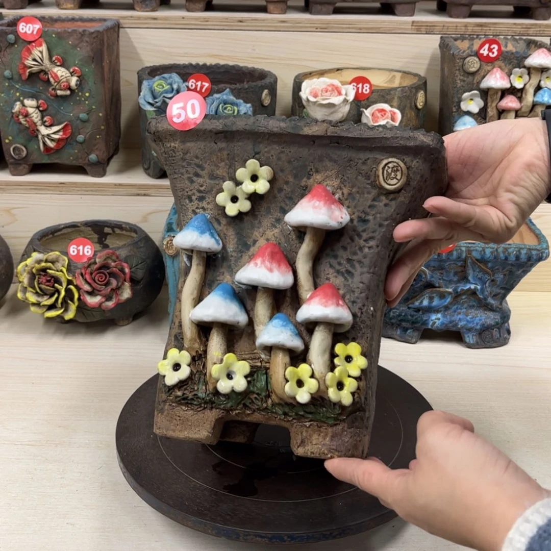 【闪购商品】紫砂花盆50微瑕号内口17.5外高20