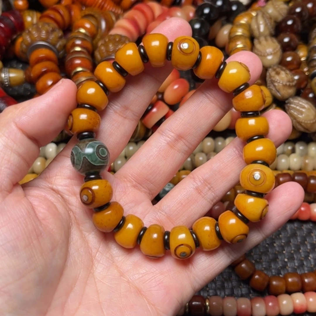 【闪购商品】牛骨手串/手链牛骨镶嵌大肠12×20颗