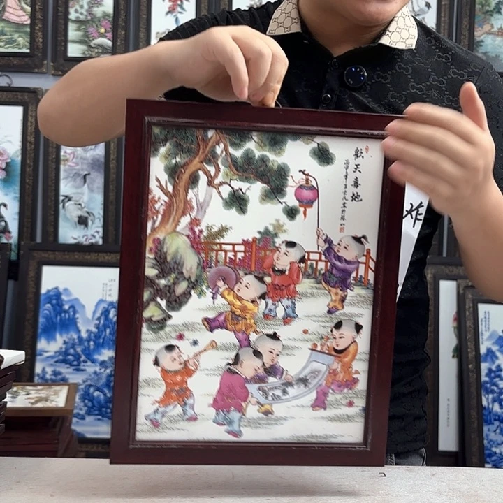 摆件景德镇瓷板画