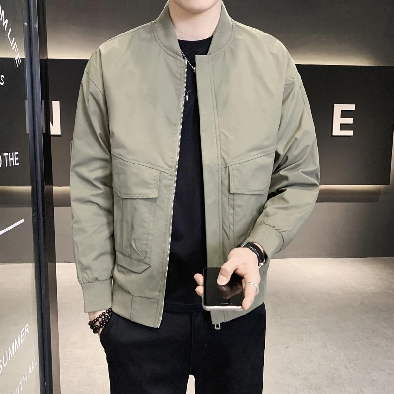潮牌立领外套男士春秋男装衣服2025新款痞帅飞行员夹克棒球服男款