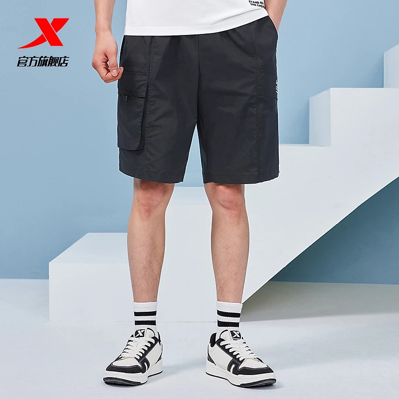 特步运动短裤男款2025秋季健身跑步梭织裤五分裤宽松速干运动裤