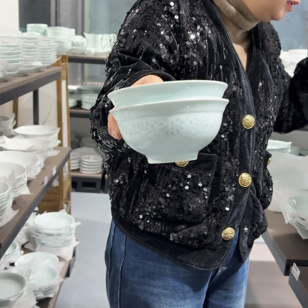 碗景德镇陶瓷5寸米饭碗2个