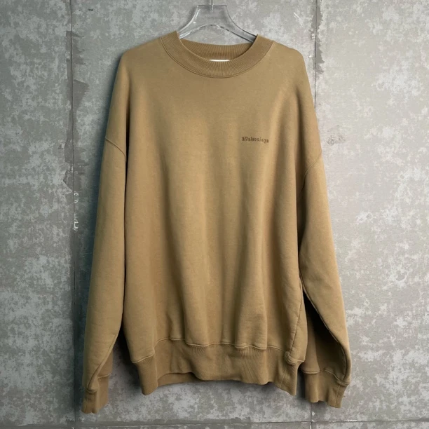 未使用 Balenciaga/巴黎世家 M*1/双b字母卡其色卫衣/15327/JP