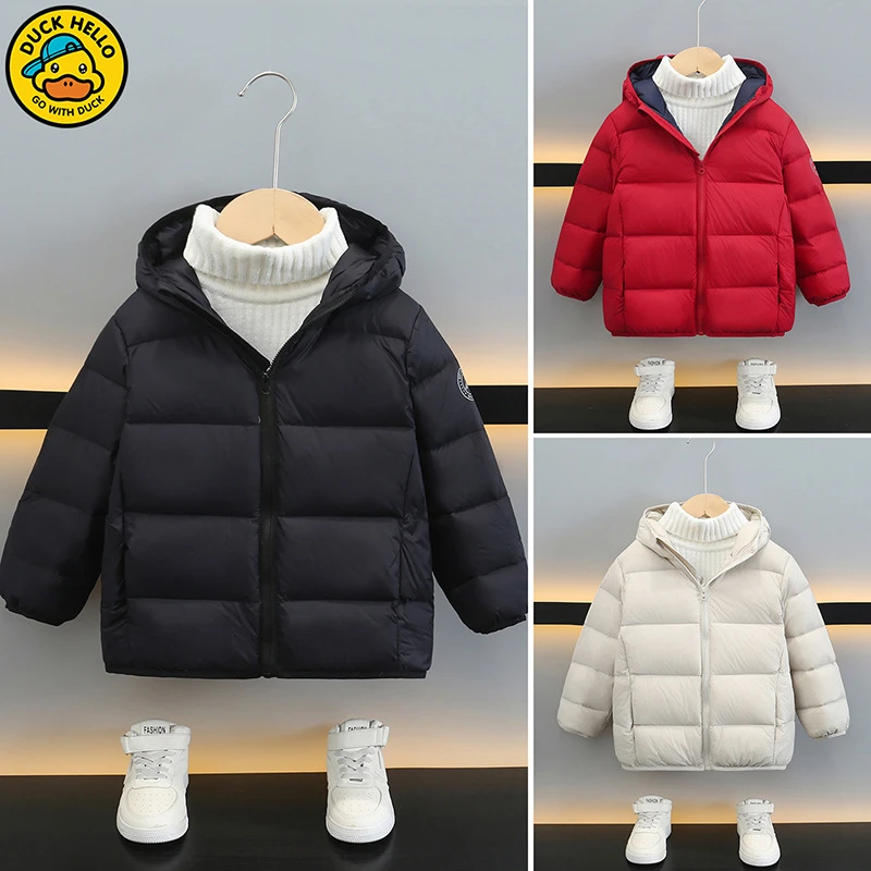 巴拉巴拉男孩女孩儿童轻羽绒服加厚连帽面包款男女童白鸭绒童适用