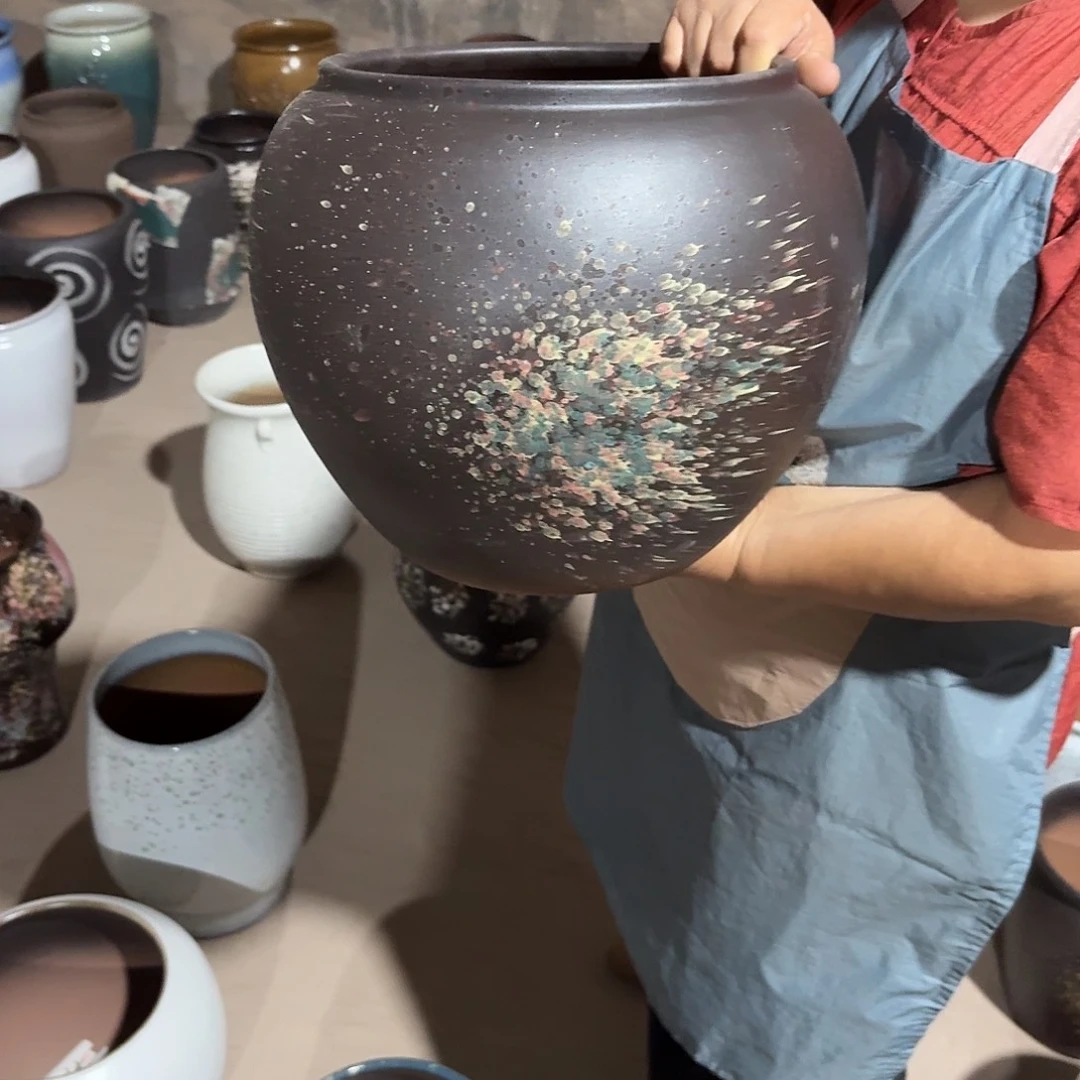 紫砂花盆口24高26