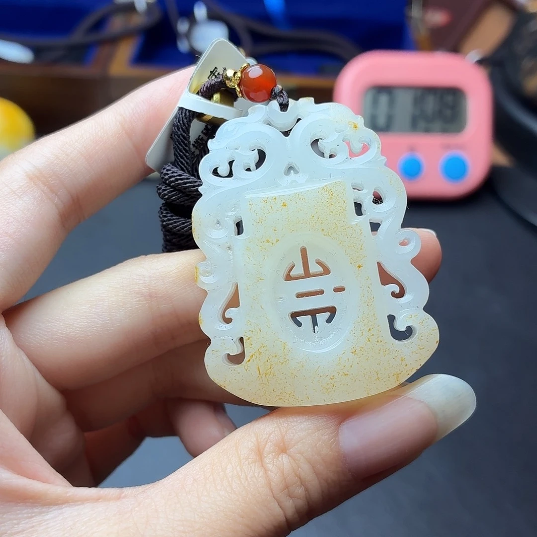 校***长颈饰未镶嵌和田玉N