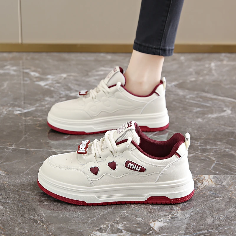 Ou Shi Yuan/欧诗媛春夏皮面板鞋小白鞋休闲鞋百搭学生潮鞋F2219