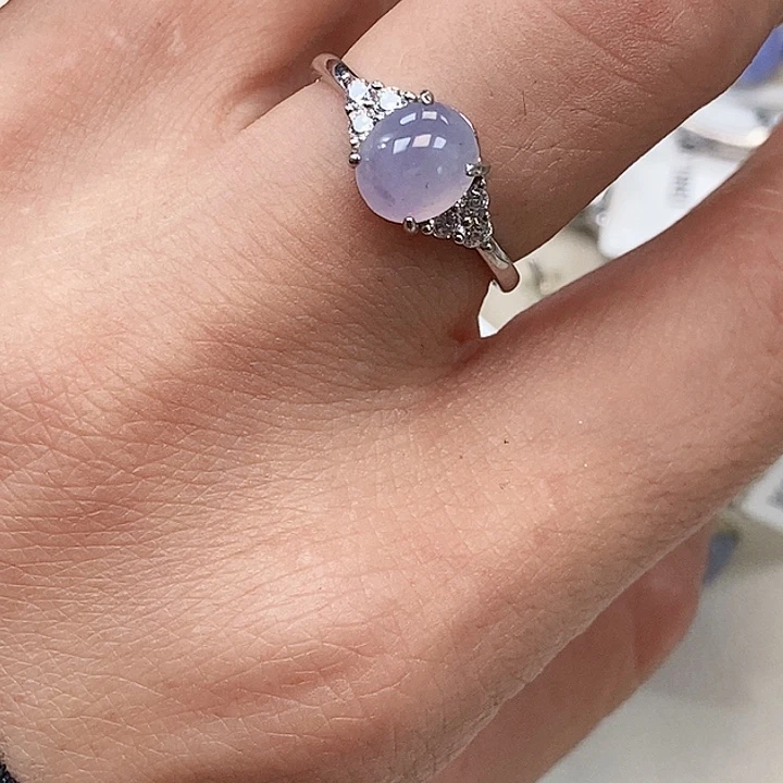 尘***定翡翠银S925镶嵌戒指