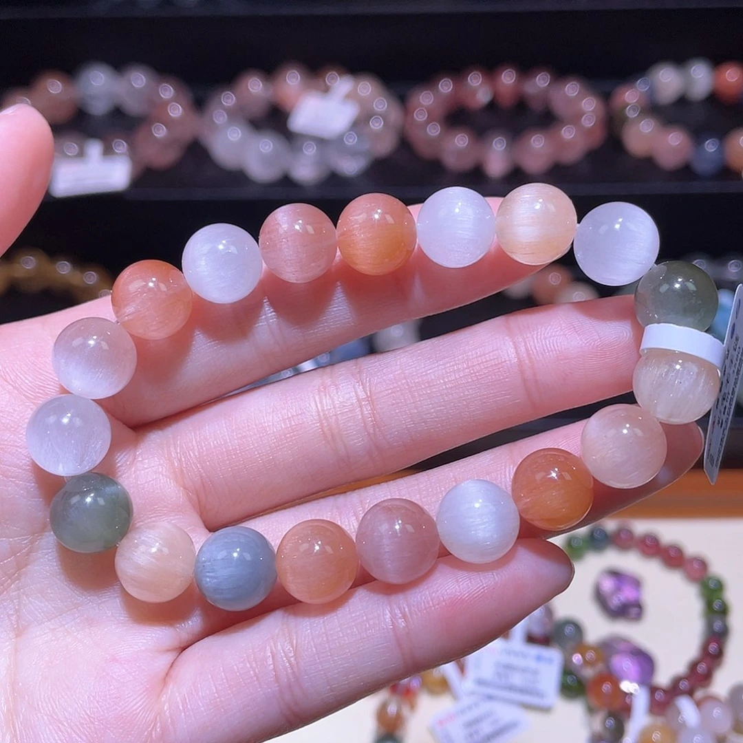 水晶手链未镶嵌兔毛手链，晶体通透10.3