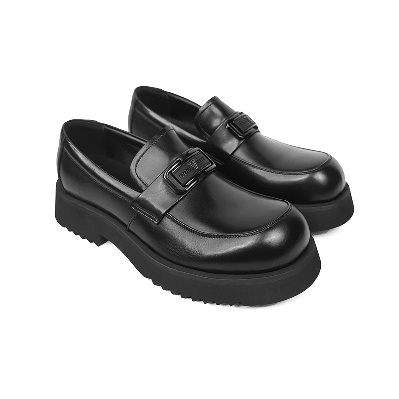 PLANET SUNNY一脚蹬厚底乐福鞋男休闲皮鞋百搭时尚舒适英伦风圆头