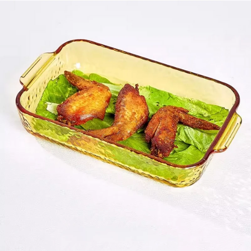 耐热玻璃盘烤箱微波炉加热专用家用菜盘蒸鱼焗饭饺子餐盘