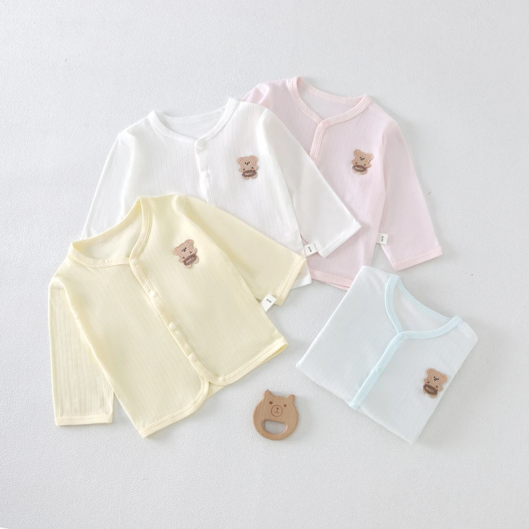 慧贝熊夏季新款宝宝对开开衫天丝莱赛尔无骨透气凉爽防晒新生婴