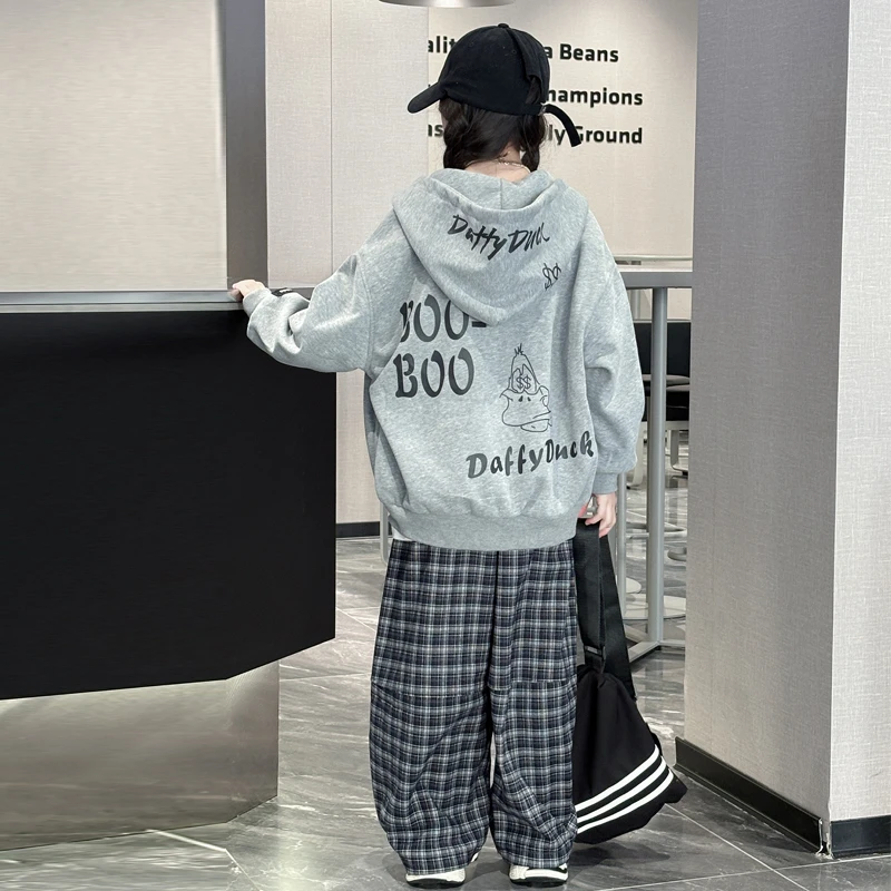 女童秋装卫衣外套2025新款洋气女大童春秋连帽衣服超好看休闲上衣