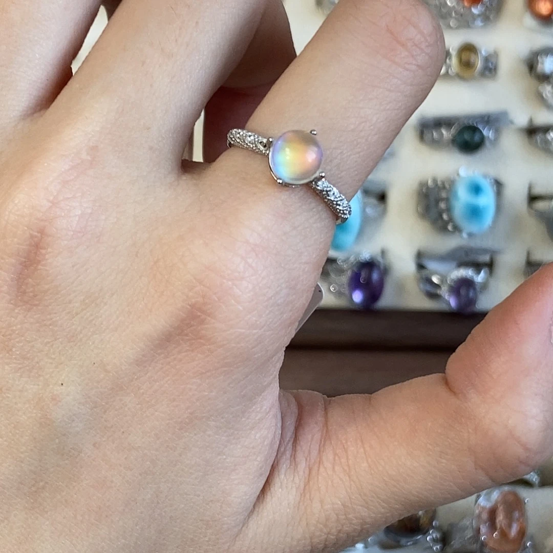 s***m烟晶未镶嵌戒指马岛月光