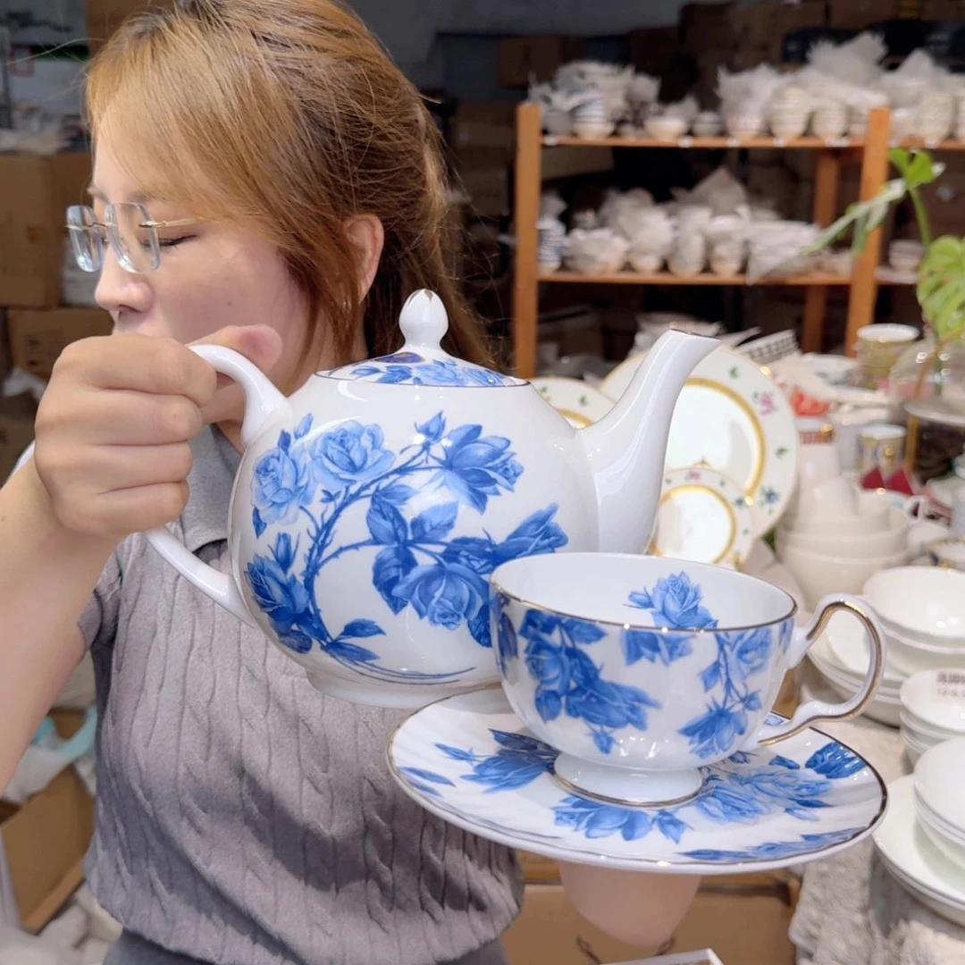 骨瓷安家原单一壶二杯碟