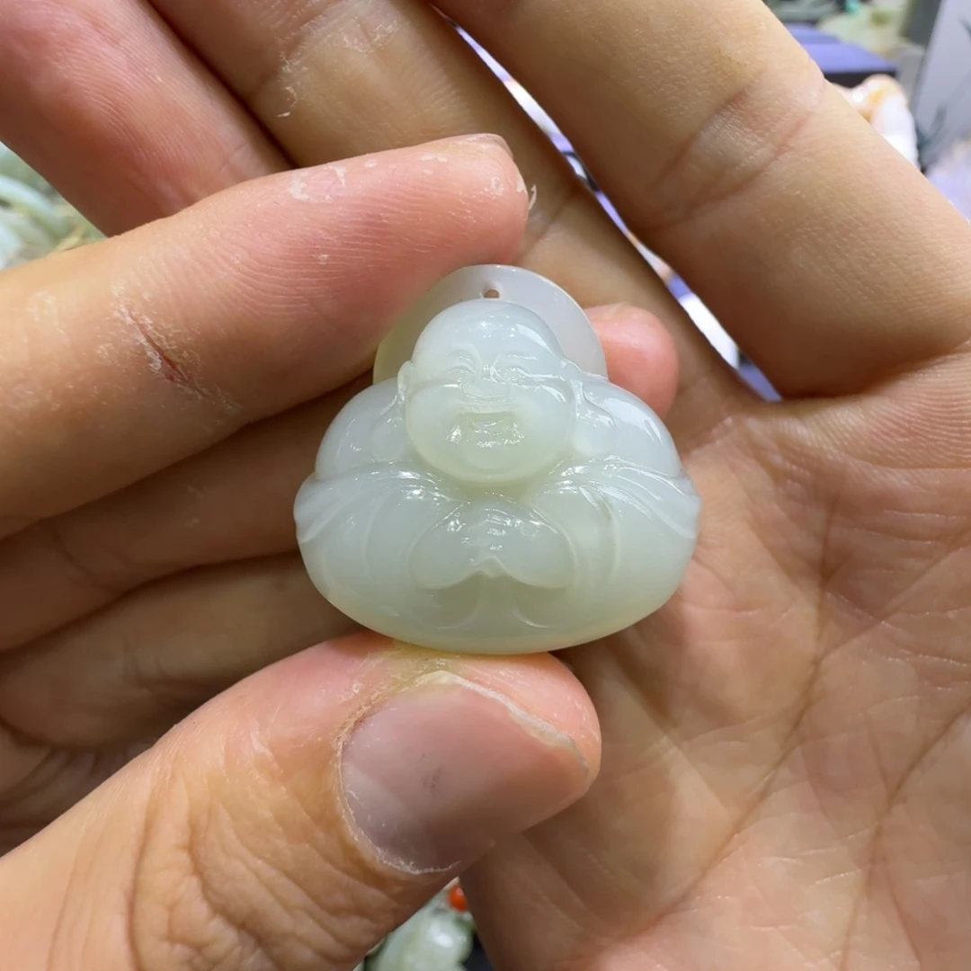 和田玉未镶嵌吊坠(赠链)新疆和田玉佛公