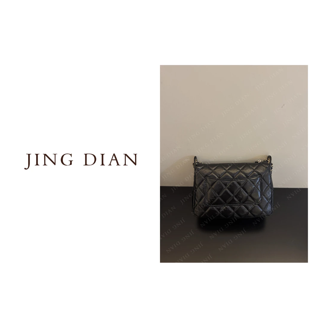 【JD】新款黑色菱格羊皮相机包