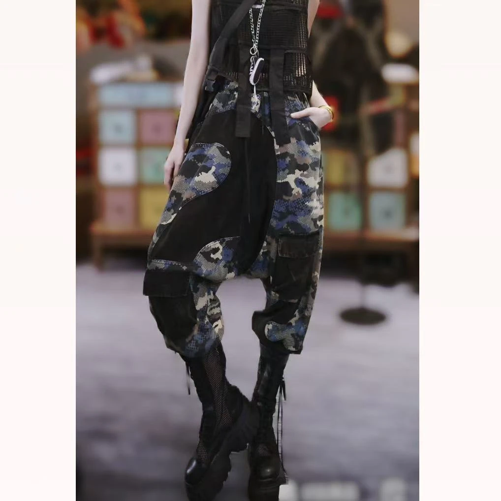 休闲百搭迷彩问号大哈裤