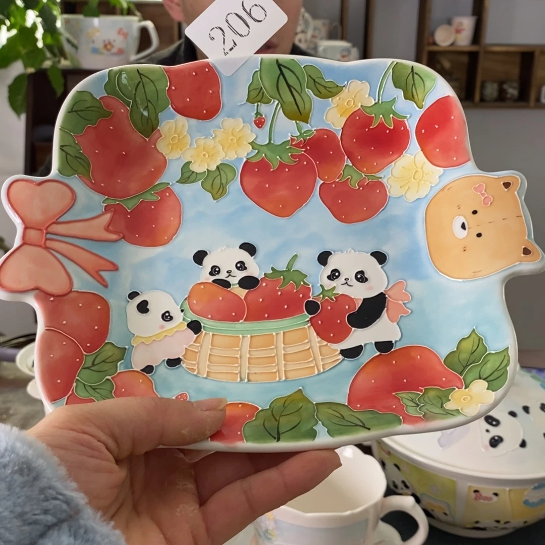 瓷片景德镇釉下彩手绘