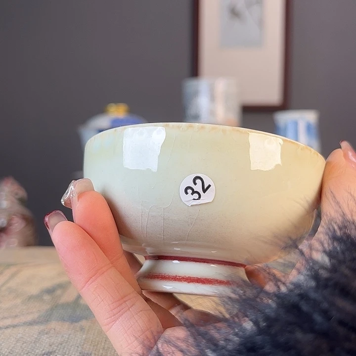 摆件景德柴烧茶杯多人