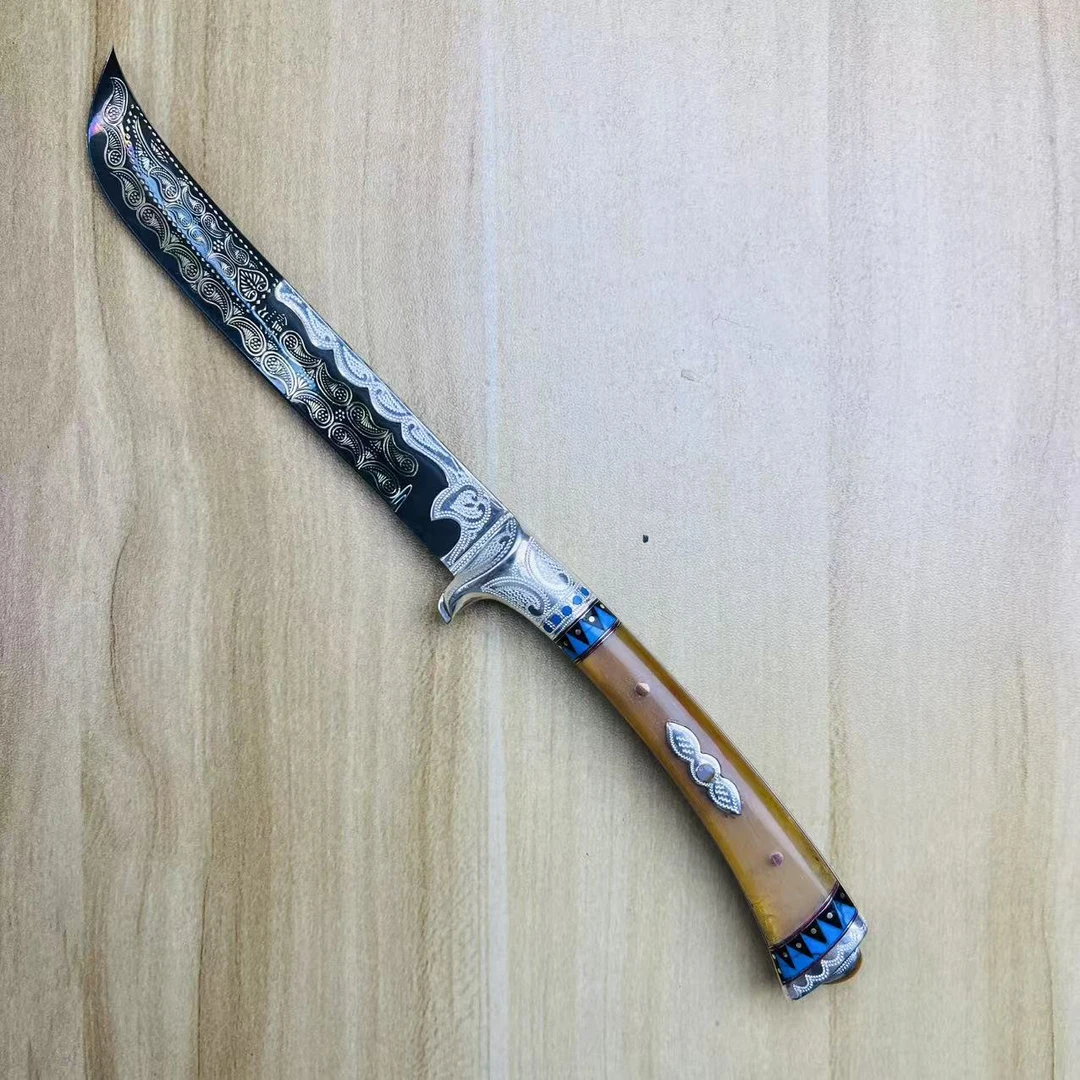 筷子刀白银贝壳牛角轴承钢马蹄形工艺品锋利家用纯手工