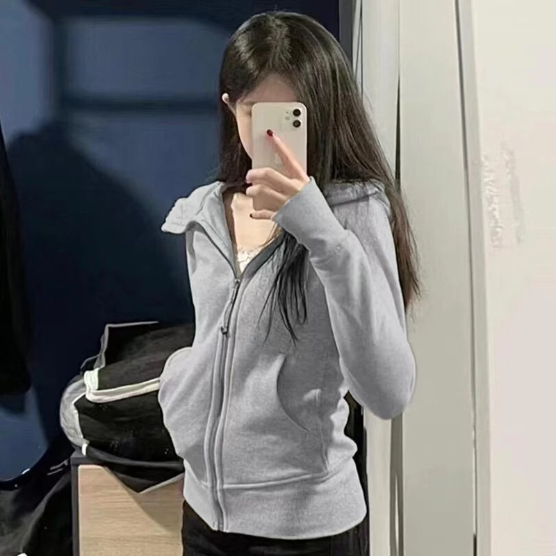 LULU SCUBA加绒加厚上衣户外百搭修身秋冬厚外套运动连帽拉链卫衣