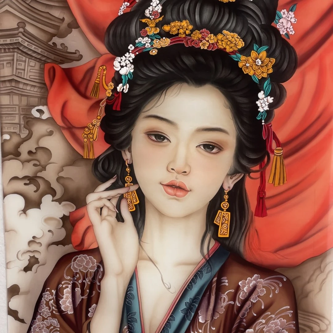 九***天国画工笔人物画作品欣赏