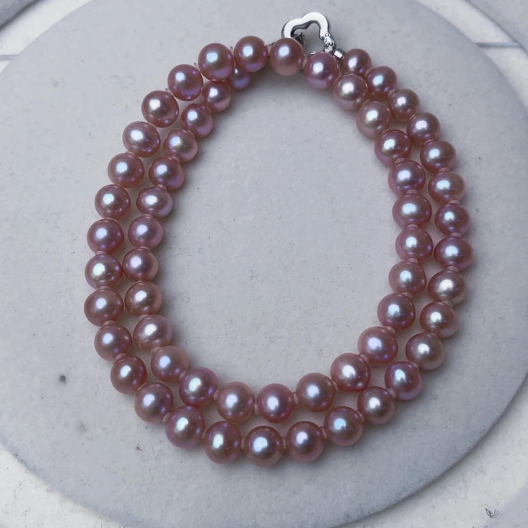 淡水珍珠未镶嵌颈饰紫**香
