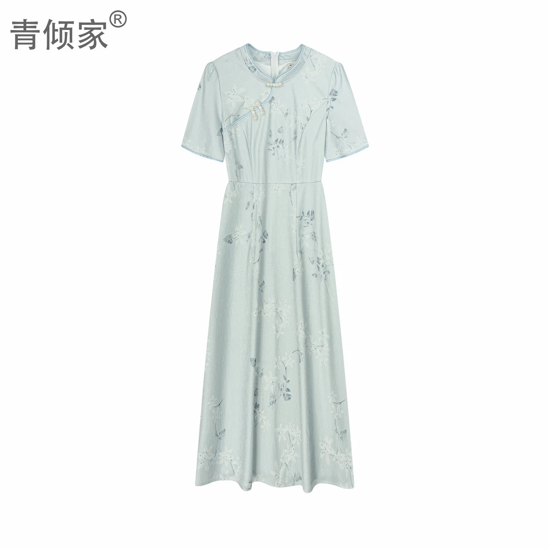 青倾家【琉璃浮夏】夏季新款年轻款中式国风改良素雅气质显瘦旗袍