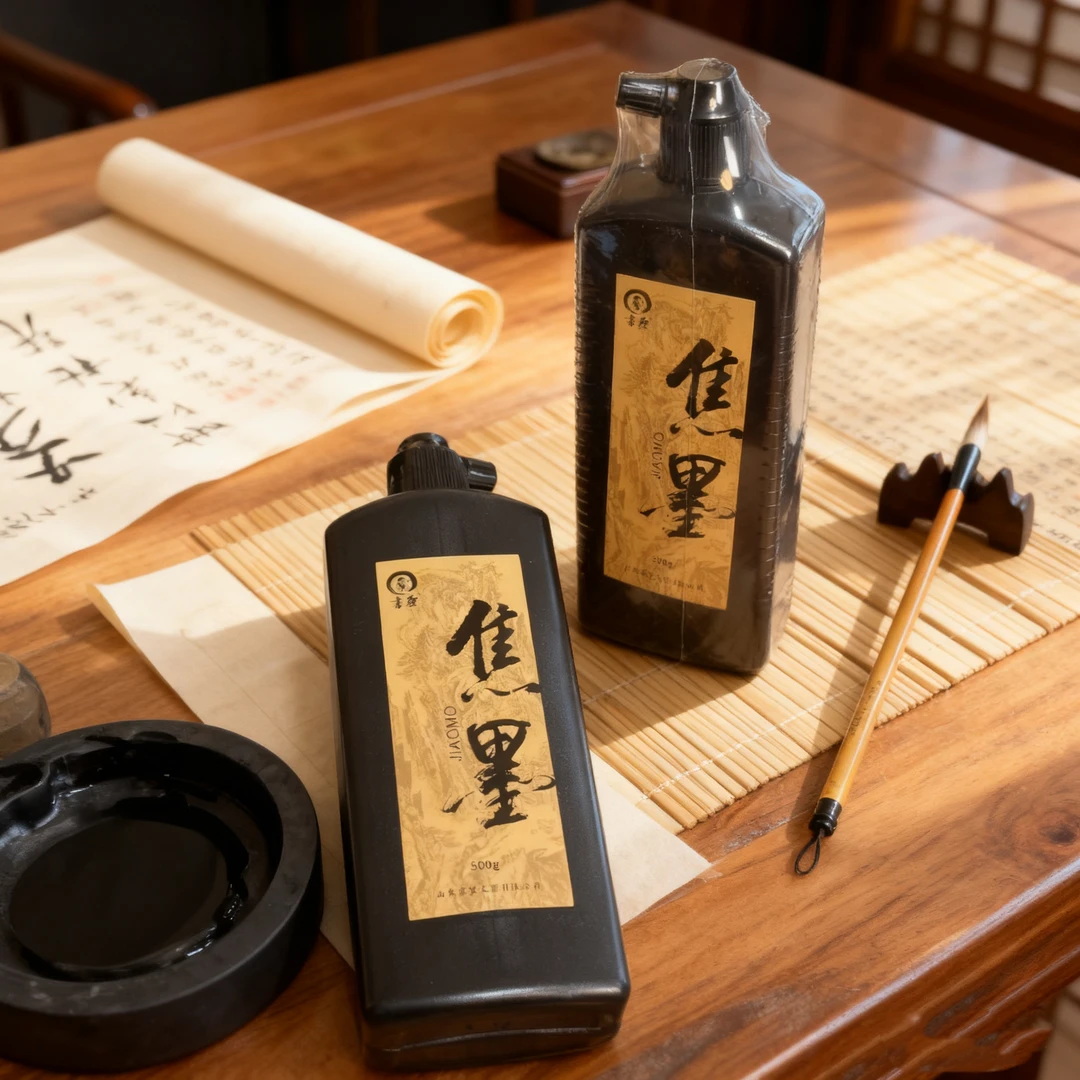 【墨染文房】到手两瓶共1000g【书圣焦墨】