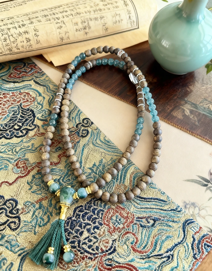 沉香清玥沉香「蓝冰·沉香」男女脖挂手串6mm