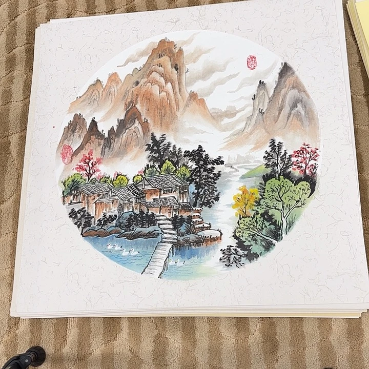 国画花鸟等图案和50.50