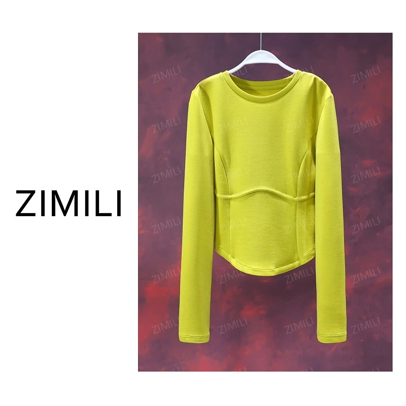 【亮哥欧货女装】冬季热感天丝《叶落》秋黄高弹显瘦打底上衣5030-A8