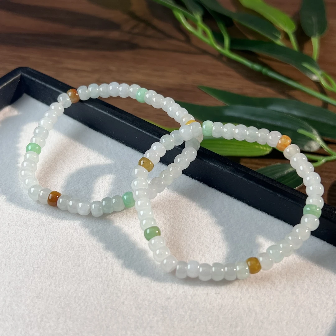 【 睿泽鉴宝】翡翠算盘珠手串多样性发一 5*3 AE0892