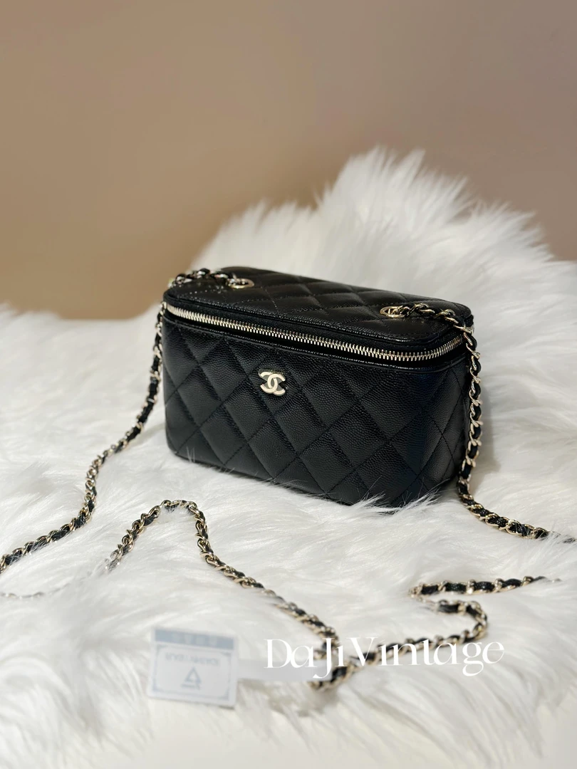 99新  大吉中古/Chanel香奈儿黑金长盒子斜挎包