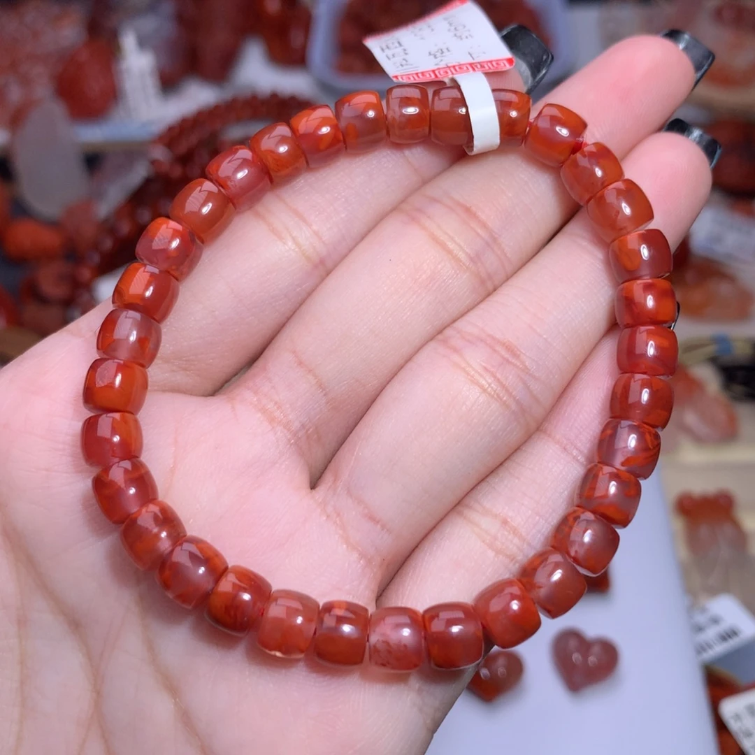 南红玛瑙未镶嵌珠宝半成品直切单圈3