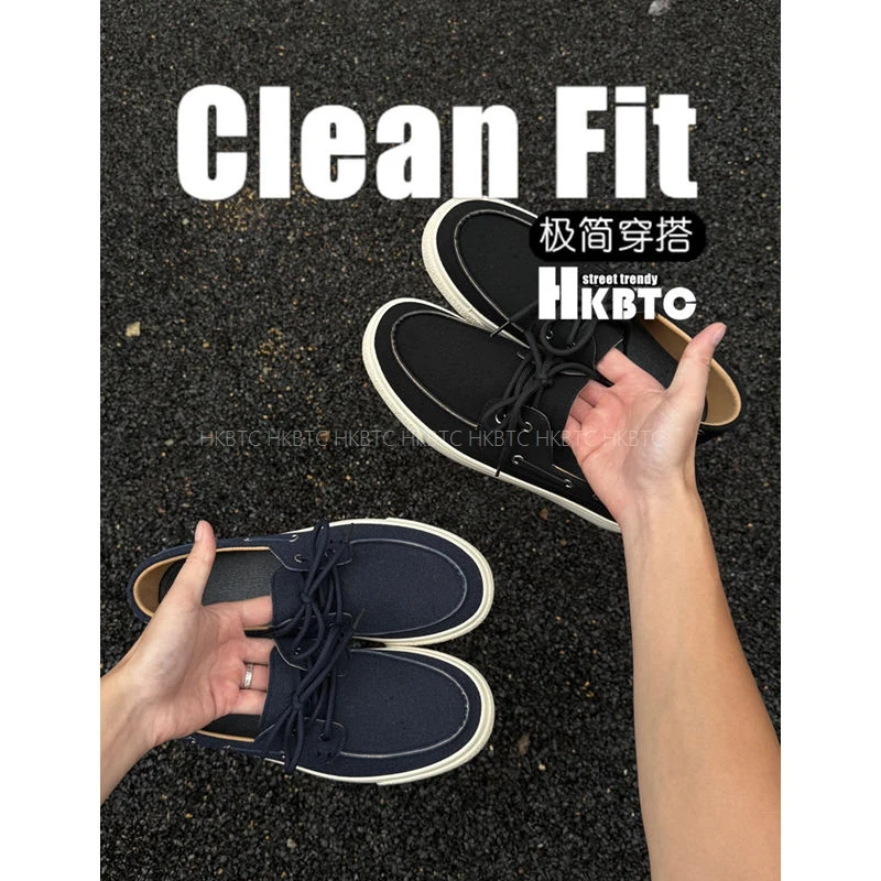 HKBTCstreet trendy新款男款 老钱风轻便国潮 小众乐福鞋豆豆鞋