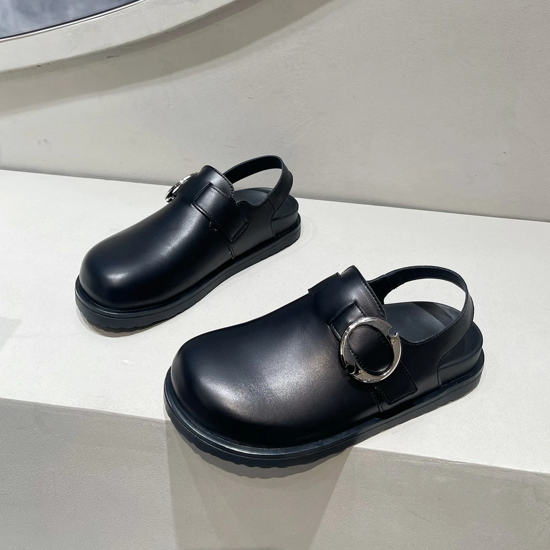 旅游运动勃肯包头凉鞋女2025新款外穿懒人一脚蹬大头乐福平底单鞋