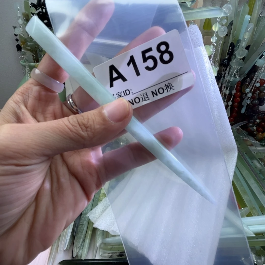 蛇纹石玉发饰合金小*卷