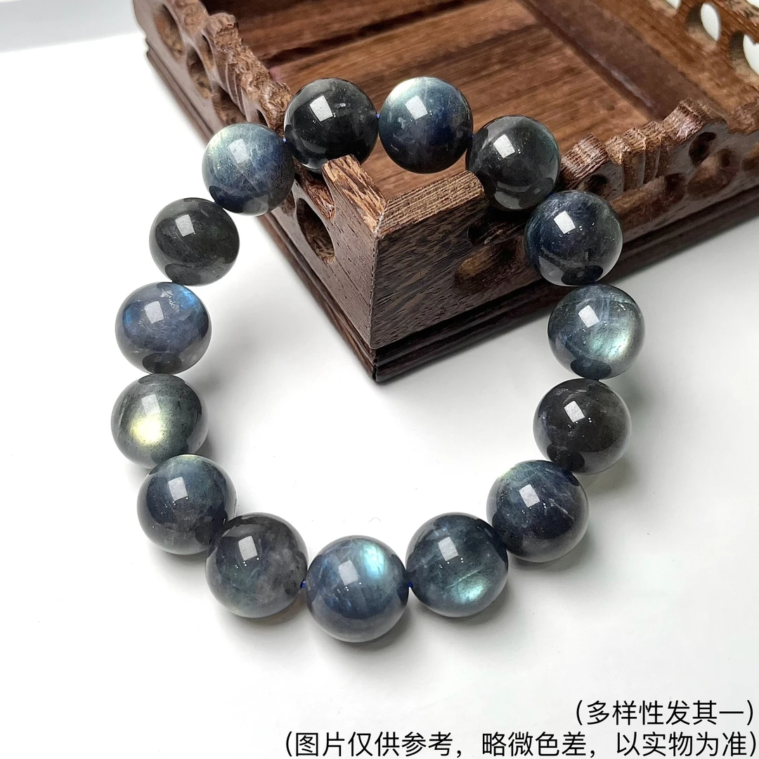 天花板黑体强光拉长石手串12m+15mm FX-7460