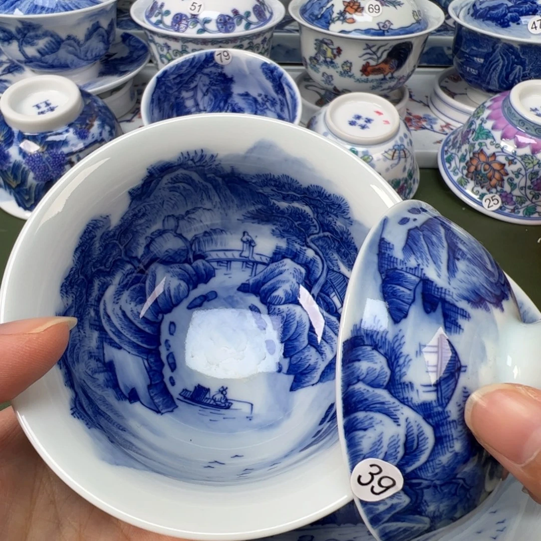 陶瓷景德镇纯手工纯手绘茶具木木39