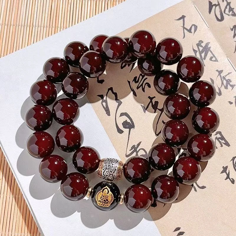 13mm大尺寸双圈菩提玉化溏心老料圆珠文玩手串生肖珠赠盘玩袋