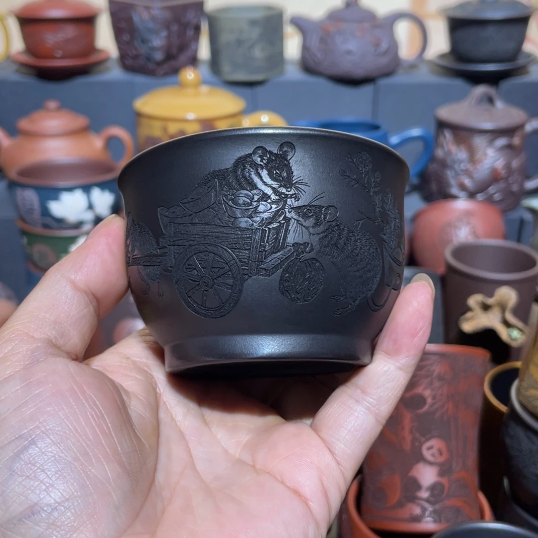原矿紫砂手工主人杯