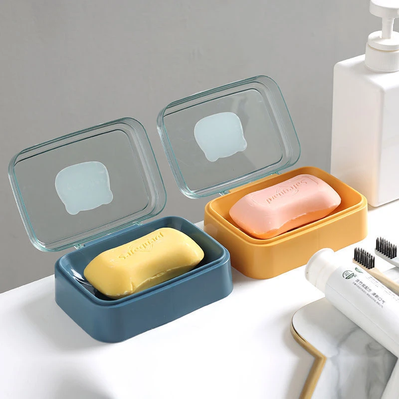 家用创意香皂盒皂盒肥皂盒带盖新款学生宿舍可爱沥水卫生间翻盖