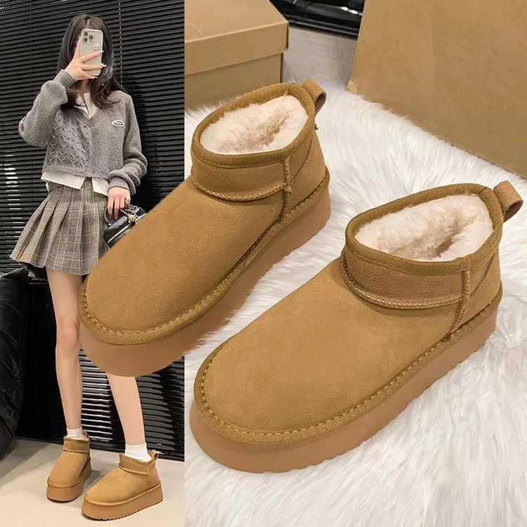 真皮厚底周冬雨同款雪地棉{建议拍大}