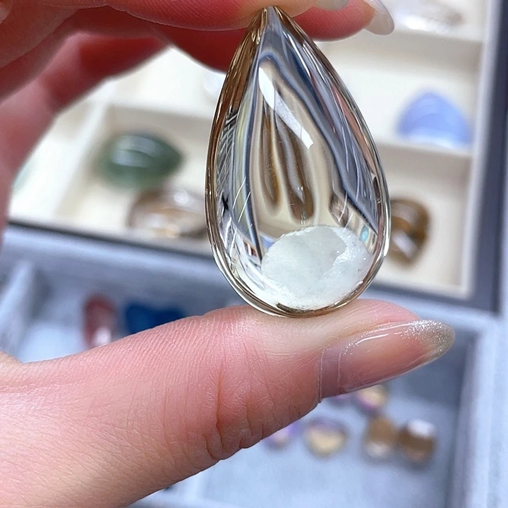 珠宝半成品黄晶未镶嵌7117