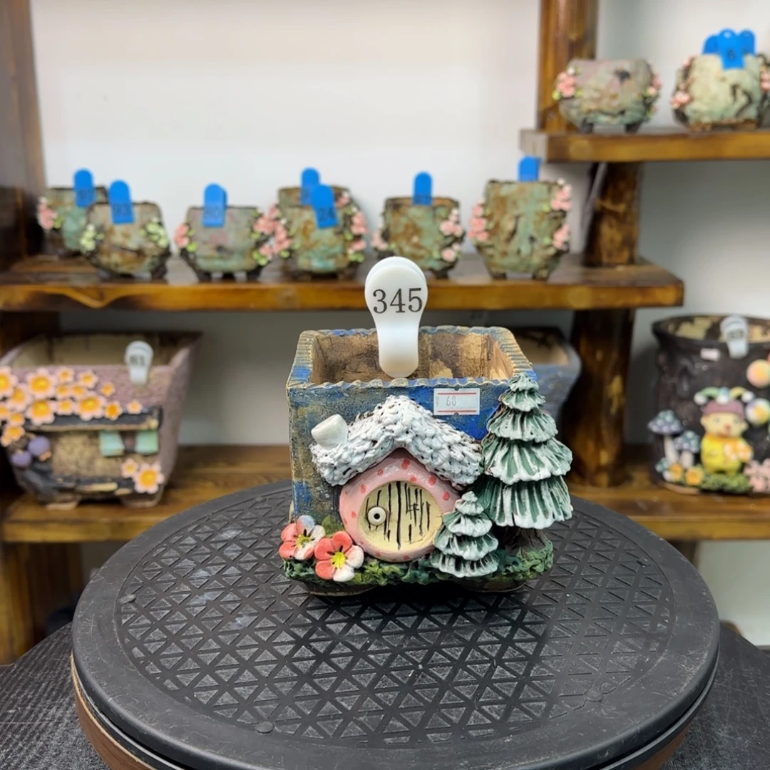 本默花器麦饭石花盆